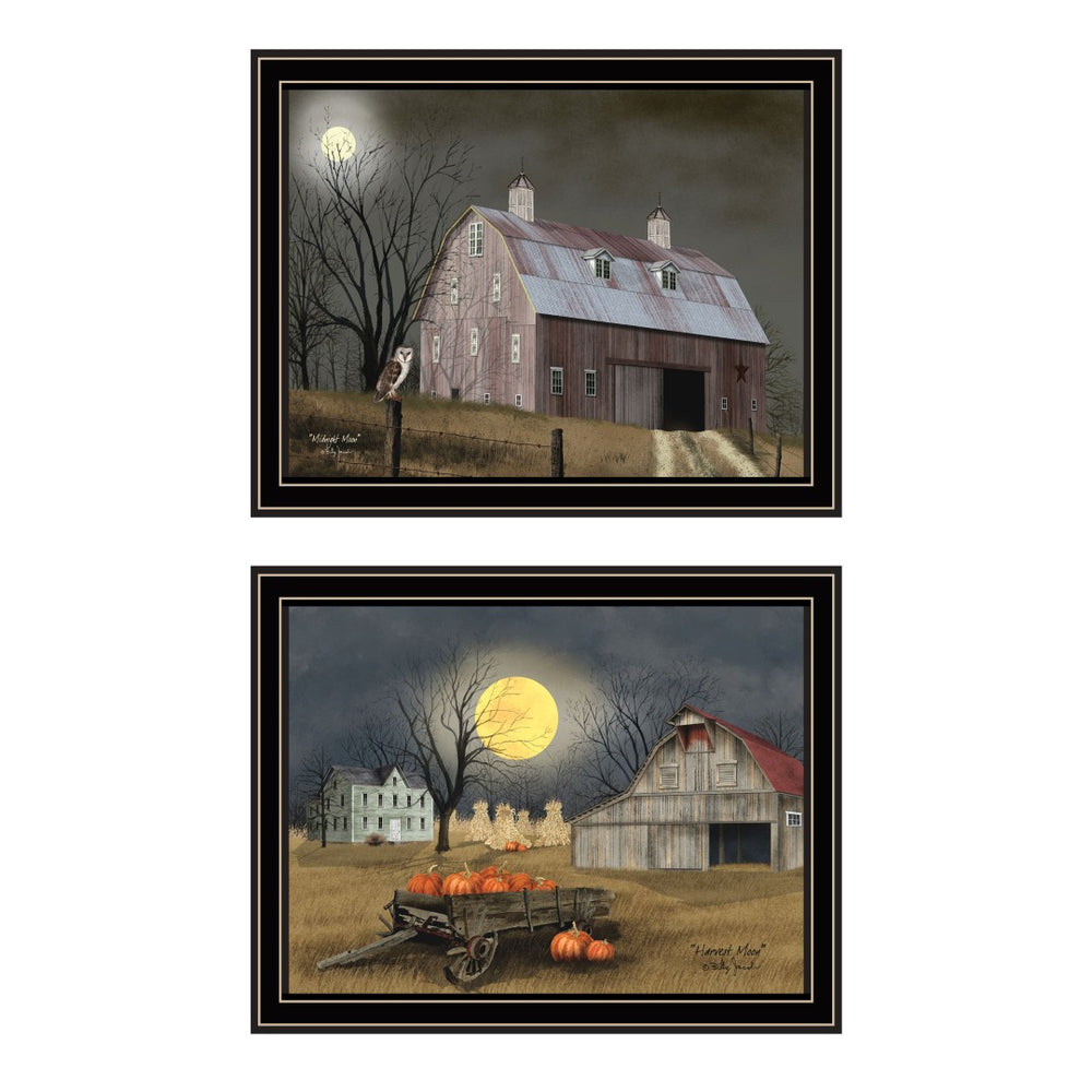 English Elm Trendy Decor 4u Autumn Moonlit Nights 2 Piece Black Framed Canvas Art Set B067P254088