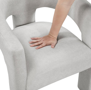 English Elm Modern Plush Bouclé Side Chairs Set of 2 — Curved Minimalist Design, Plywood Frame, Fully Assembled Comfort Light Gray 30 L x 24.5 W x 35 H B011P355864