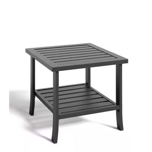 English Elm 8-piece Outdoor Conversation Set 9 Seat Steel Patio Sofa with Thick Cushions Tables Grey+Black B082S00130