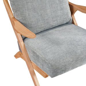 English Elm Mid-Century modern accent chair with solid rubberwood frame, chenille upholstery, plush seat comfort Gray,Natural 45 L x 25.5 W x 14.5 H B011P347877