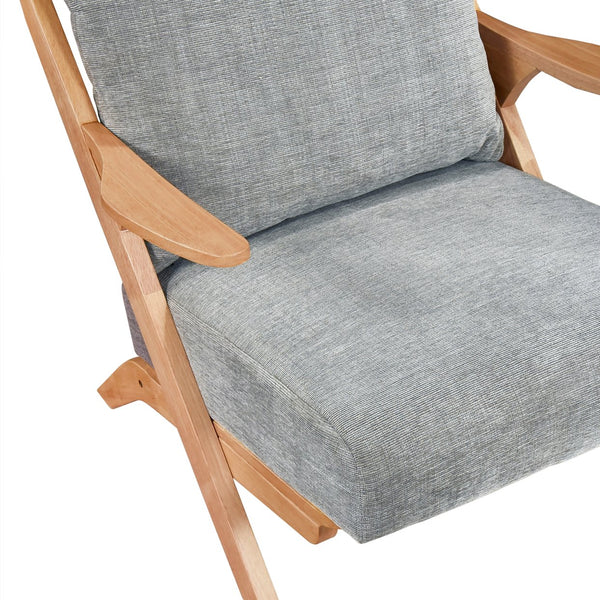 English Elm Mid-Century modern accent chair with solid rubberwood frame, chenille upholstery, plush seat comfort Gray,Natural 45 L x 25.5 W x 14.5 H B011P347877