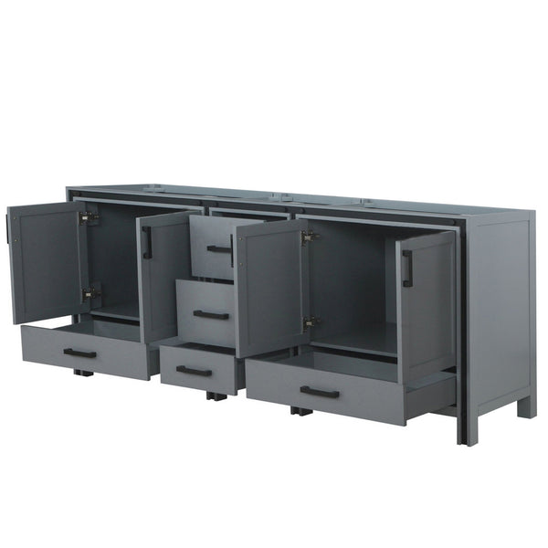 English Elm Dark Grey Double Bath Vanity - 84-Inch Spacious Design With Soft-Close Doors & Ample Storage Solutions B2731P260754