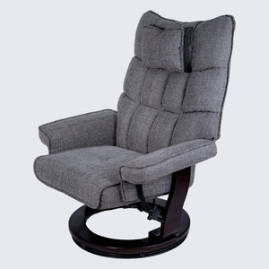 English Elm 8-point Massage Recliner with Heat Ottoman Chenille Swivel Lounge Chair W1622S00002
