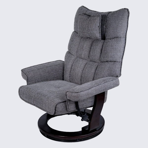 English Elm 8-point Massage Recliner with Heat Ottoman Chenille Swivel Lounge Chair W1622S00002