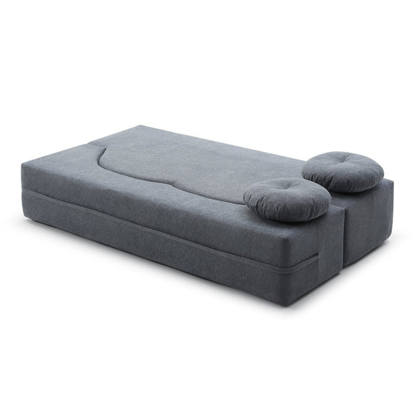 English Elm 2-in-1 Folding Floor Sofa Foam Sleeper Twin Futon Couch for Compact Living Spaces Grey W1117P419833