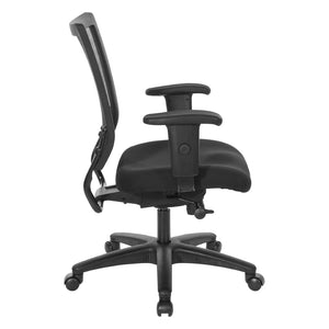OSP Home Furnishings Soft Frame Ergonomic Task Chair with Mesh Back and Pu Padding for Home Office Use 69353-30