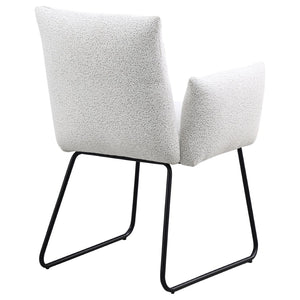 English Elm Donica Gray Upholstered Armchairs Set of 2 with Sled Base for Modern Dining Rooms B062P440061