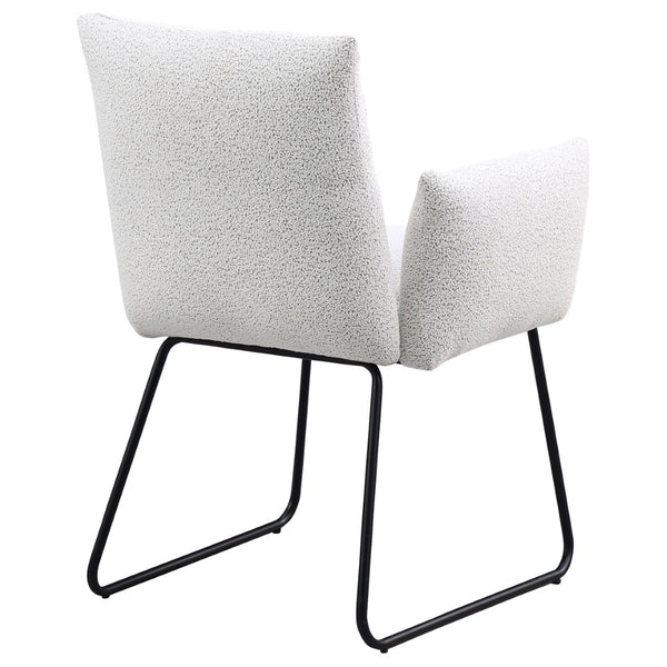 English Elm Donica Gray Upholstered Armchairs Set of 2 with Sled Base for Modern Dining Rooms B062P440061