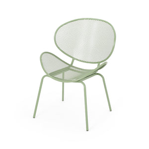 English Elm Christopher Knight Home® - ELBA Modern Mesh Shell Chat Set with Powder-Coated Iron Frame, Retro Minimal Outdoor Seating Green N775P250740G