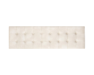 Sunpan Kenji Bench - Elegant Trestle Style with Brushed Gold Finish and Button Tufted Faux Leather Seat Small