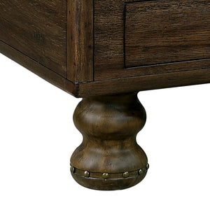 English Elm Solid Wood Rectangle Coffee Table With Antique Finish, 4 Drawers, Rivet Legs - Rustic Charm For Living Room W1202P176740-GIGA