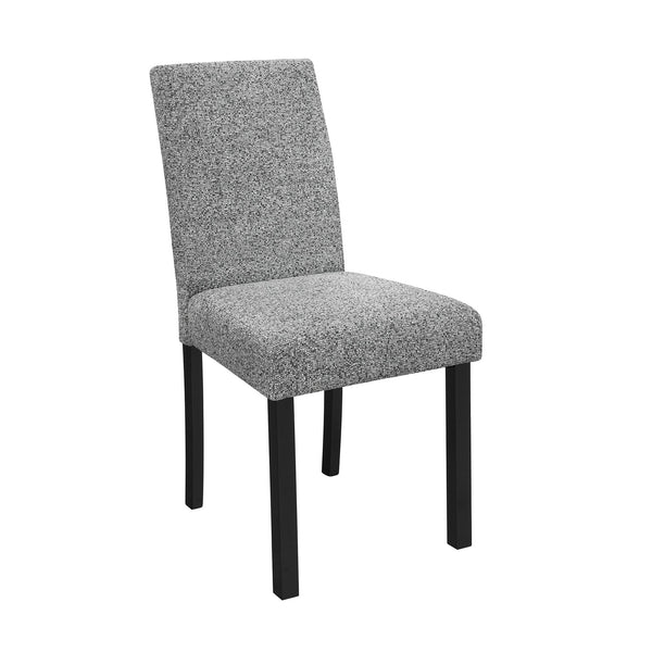 English Elm Sarang Faux Marble White & Black Dining Table with 4 Padded Grey Chairs — Solid Wood, Sturdy Build B201P359581