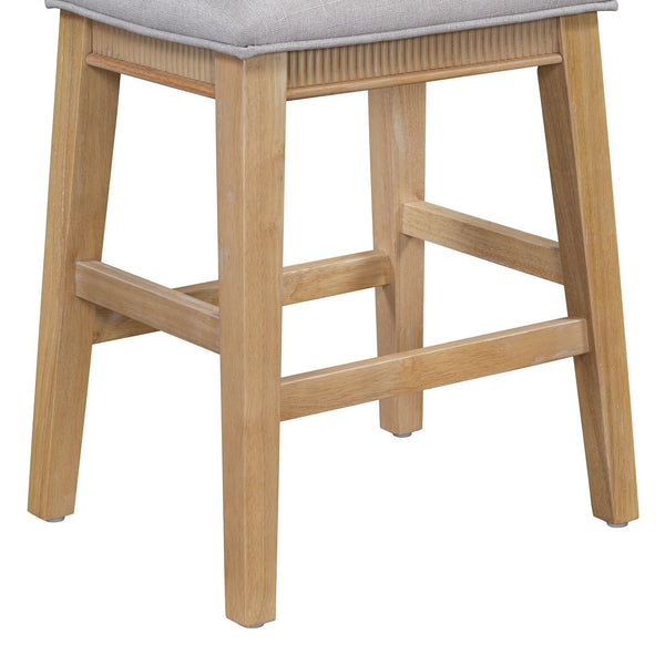 English Elm TREXM Retro 4-Piece Bar Dining Set with 3 Storage Drawers, Compact Counter Height Space-Saver Natural ST000135AAN