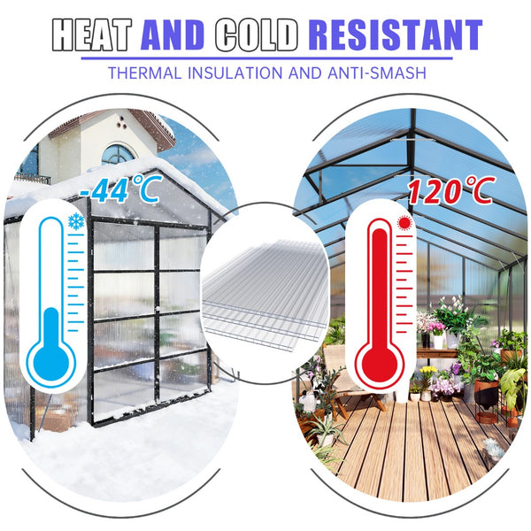 English Elm 6 Twin Wall Polycarbonate Greenhouse Panels Uv Blocking Thermal Insulated Roofing W3213P458686