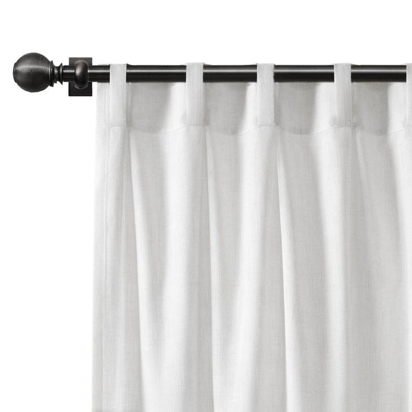 English Elm 2-piece Pinch Pleat Poly Linen Curtain Panels Tailored Formal Drape for Any Room White B035P482980