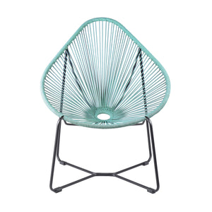English Elm Lirren Steel Papasan Lounge Chair with Woven Rope Seat, Indoor/Outdoor Durable Design, No Assembly Required Green B2736P354307