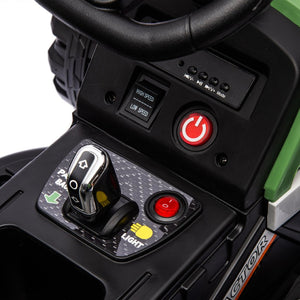 English Elm Ride on Electric Tractor Toy with Trailer 24v 400w Dual Motors Remote Control Led Emerald W1578P193905