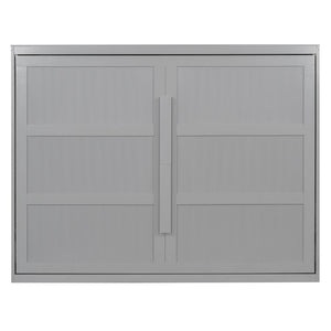English Elm Queen Murphy Wall Bed with Led Lighting Modern Cabinet Style for Small Spaces LP000973AAE