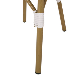 English Elm Christopher Knight Home® - Outdoor PE Ratten Aluminum French Bistro Chair Set of 2, Bamboo Print White & Black, Lightweight Rust-Resistant Elegance 69959.00BLK