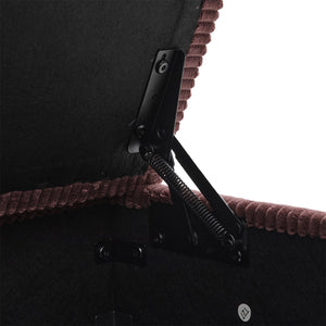 English Elm UNITED Corduroy L-Shaped Sectional Sofa with Storage Ottoman, USB Ports, Cup Holders & LED Lighting WINE RED W1568P332410