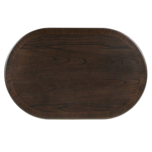 English Elm Retro Solid Wood Coffee Table Set 3-Piece with 44" Oval Coffee Table & Round End Tables, Sturdy X-Legs, Waterproof Surface Espresso W1202S00010