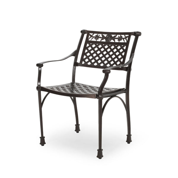 English Elm Christopher Knight Home® - CANTERBURY Cast Chair Bronze Aluminum Outdoor Dining Chair with Lattice Floral Design, Durable 31.5"H 66738.00HMBRZ