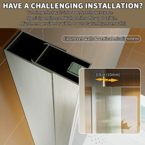 English Elm Corner Frameless Neo-angle Pivot Shower Enclosure with Tempered Glass and Sleek Hardware Brushed Nickel W637P348806