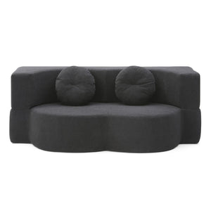 English Elm 2-in-1 Folding Floor Sofa Foam Sleeper Twin Futon Couch for Compact Living Spaces Black W1117P419837