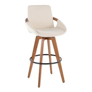 English Elm Dining/accent Chair Solid Wood Tapered Legs Cream Upholstery Mid-century Modern Seating Cream B202P471199