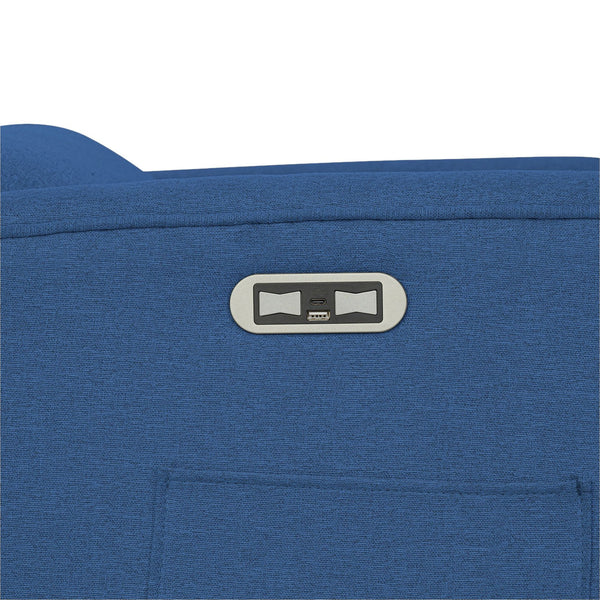 JLA Home Madison Park - Power Candace Recliner offers 3-in-1 power recline, 270° swivel & glider, USB/USB‑C charging, lumbar support, spill-resistant upholstery, side pocket, sturdy wood frame, tool-free setup for living rooms, nurseries, home offices Blue MP103-1284