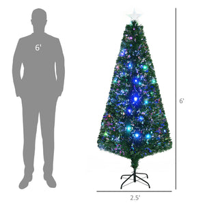 English Elm Homcom 6' Douglas Fir Pre-Lit Christmas Tree With 24 Led Lights & Realistic Branches For Holidays W2225P229734