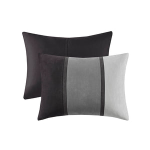 JLA Home Madison Park - 7 Piece Faux Suede Comforter Set with Hypoallergenic Fill, Tonal Piecing, Embroidered Pillows, Machine Washable 92 L x 104 W x 1.5H MP10-7484