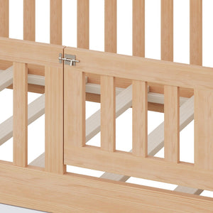 English Elm Toddler Playhouse Bed Solid Pine Frame with Storage Drawers Safety Gate Kids Room N899P429858N