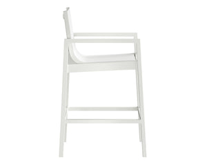 Sunpan Merano Barstool - Modern Aluminum Frame with Breathable Mesh Back for Stylish Comfort and Durability White