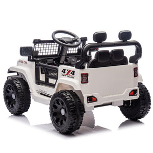 English Elm 24v Kids Ride on Car with Parental Remote Four Wheel Suspension Led Lights Bluetooth White W1578P235083