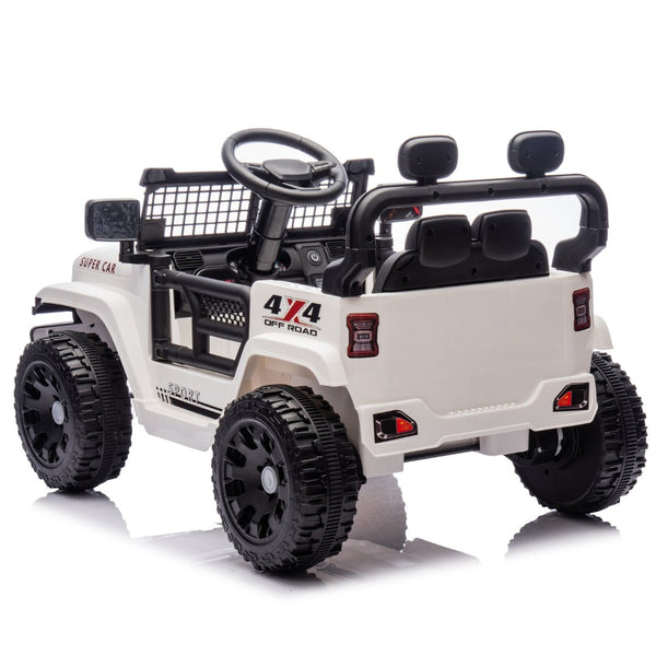 English Elm 24v Kids Ride on Car with Parental Remote Four Wheel Suspension Led Lights Bluetooth White W1578P235083
