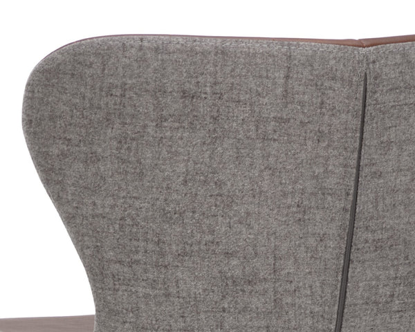 Sunpan ARABELLA Chic Compact Barstool - Bravo Cognac & November Grey, Modern Design for Stylish Spaces 109539