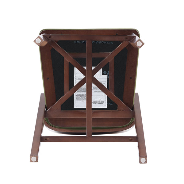 English Elm Patricia Velvet Upholstered Counter Stool with Beech Frame, Gold Footrest Plate, Commercial Grade Comfort Green B365P398018