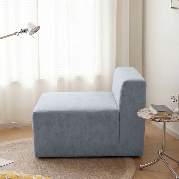 English Elm Cube Velvet Lounge Chair Dense Foam Compact Seat for Bedroom or Studio Apartment W3670P355744