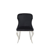 Roey Black Dining Chairs (Set of 2): Stylish Design, Space-Saving with Stainless Steel Legs