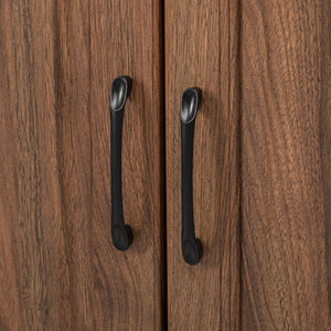 English Elm K&K 71" Tall Farmhouse Pantry Cabinet with Groove Edges, 3 Pull-Out Organizers, 6 Door Shelves Brown N707P256507Z