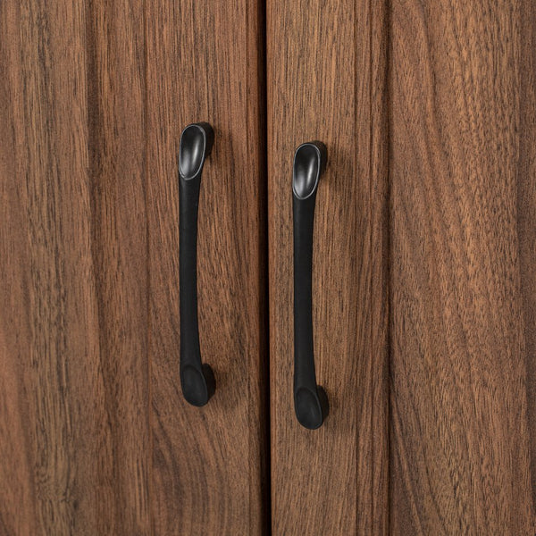 English Elm K&K 71" Tall Farmhouse Pantry Cabinet with Groove Edges, 3 Pull-Out Organizers, 6 Door Shelves Brown N707P256507Z