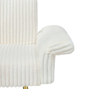 English Elm 79 Corduroy Sofa Bed Foldable Double Convertible Sleeper with Folding Armrests for Compact Living Rooms White W2290P250580