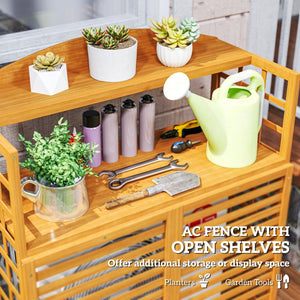 English Elm Outsunny Fir Wood Ac Enclosure Outdoor Privacy Screen with Plant Shelves Patio W2225P485608