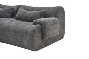 English Elm Boneless Curved Sofa 3 Seat Low Profile Streamlined Frame for Modern Living Rooms W3728S00009