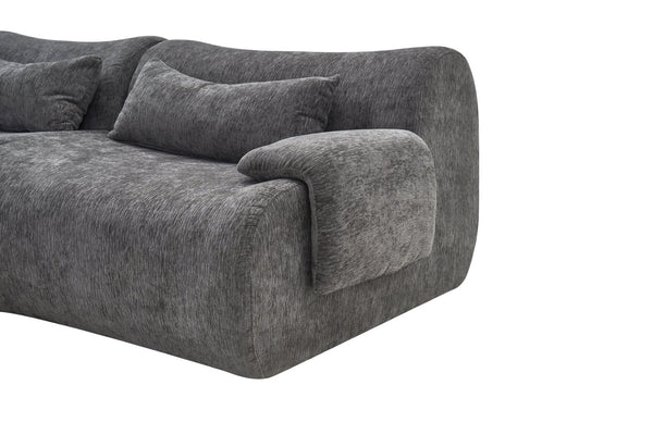 English Elm Boneless Curved Sofa 3 Seat Low Profile Streamlined Frame for Modern Living Rooms W3728S00009