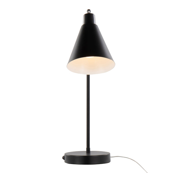 English Elm Pix 19" Contemporary Metal Task Lamp Matte Black with Chrome Accent, Adjustable Shade & USB Port B202P224062