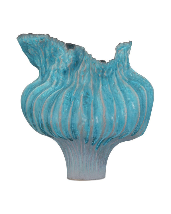 Currey & Company Flying Silk Blue Vase – Exquisite Porcelain Art With Fluid Design And Cascading Turquoise Glaze Blue Porcelain 1200-0981-currey-company