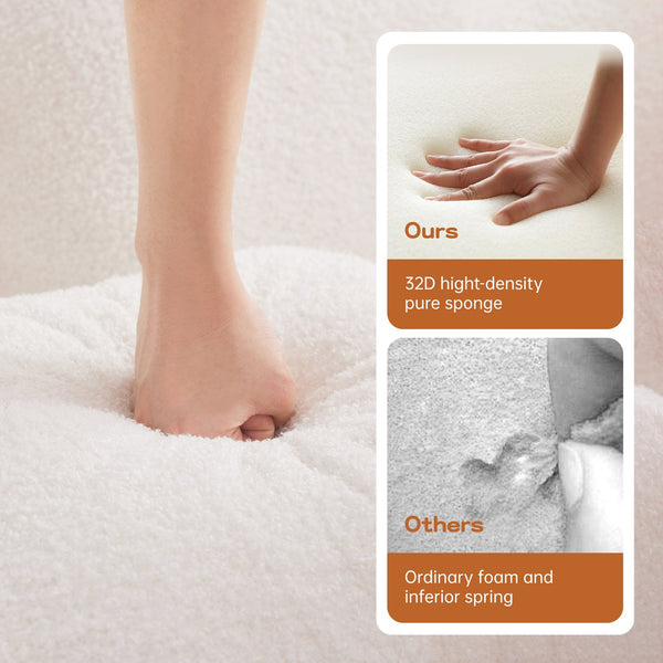 English Elm 106" Teddy Fabric No Assembly L-Shaped Sofa - Plush Comfort, Modular Design, Perfect For Living Room W714S01413