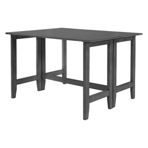 English Elm Topmax Farmhouse Drop Leaf Acacia Veneer Dining Table Seats Four Small Spaces Gray N717P379754E
